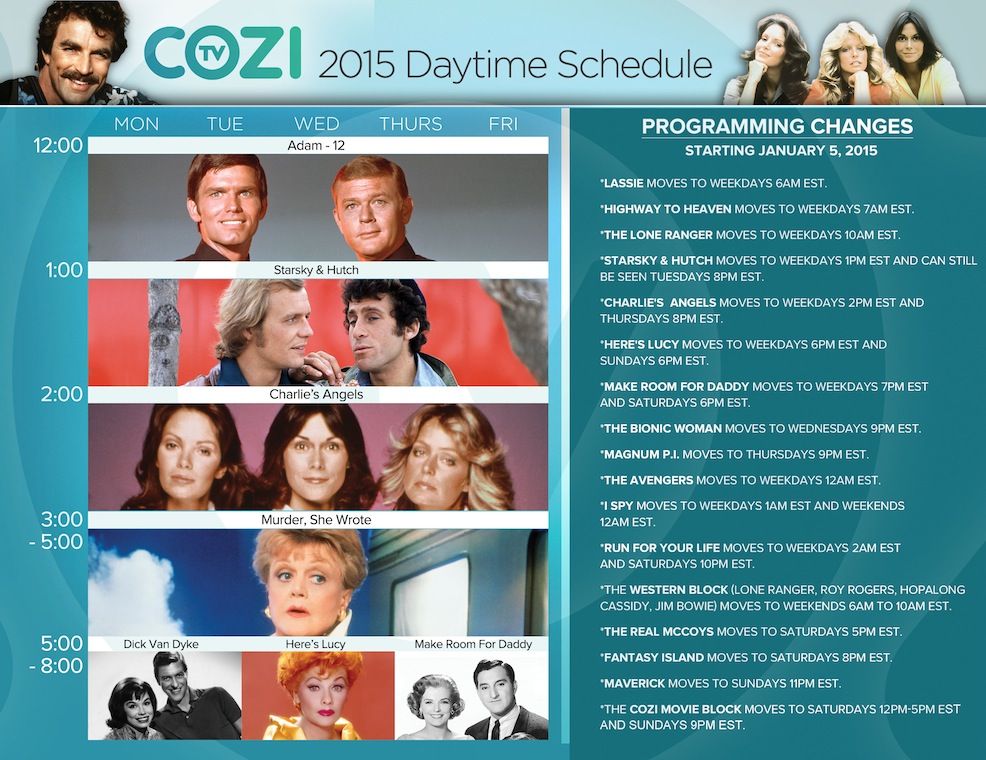 CoziTV schedule changes starting January SatelliteGuys.US