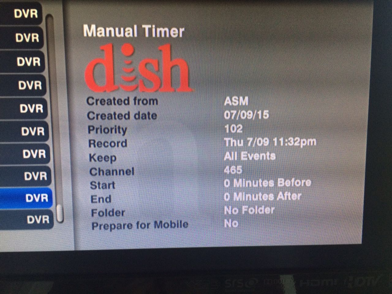 Dish Timer Screen 070915