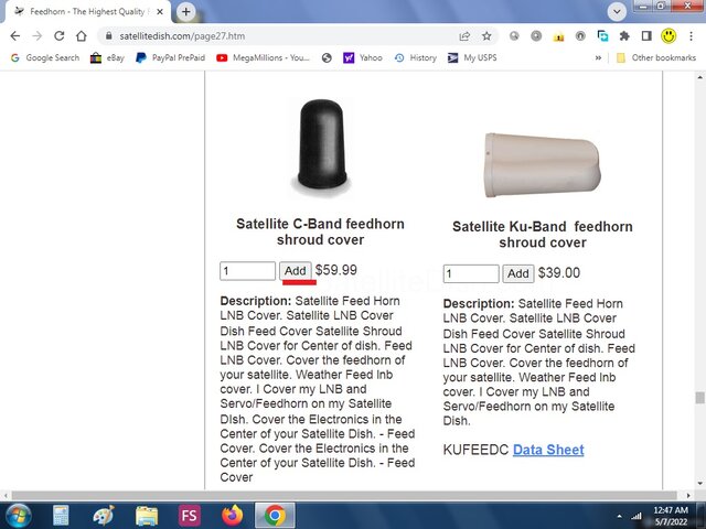 001. Feedhorn dome cover at SatelliteDish site page.jpg