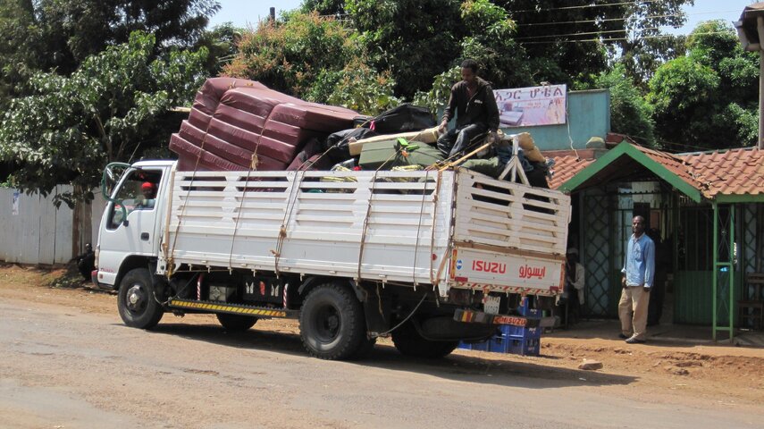 Truck loaded for trip to Gimbi.JPG
